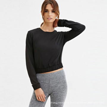 New Lady Women&#39;s Sexy BodyCon Slim O Col Long Sleeve Solid Tops Bottom Elastic Pullover Style Black Sportswear